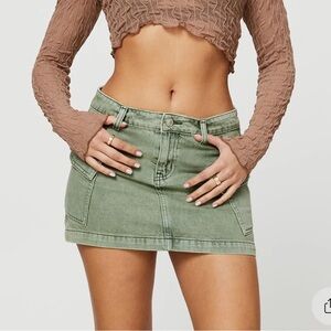 Princess Polly Olive Mini Skirt